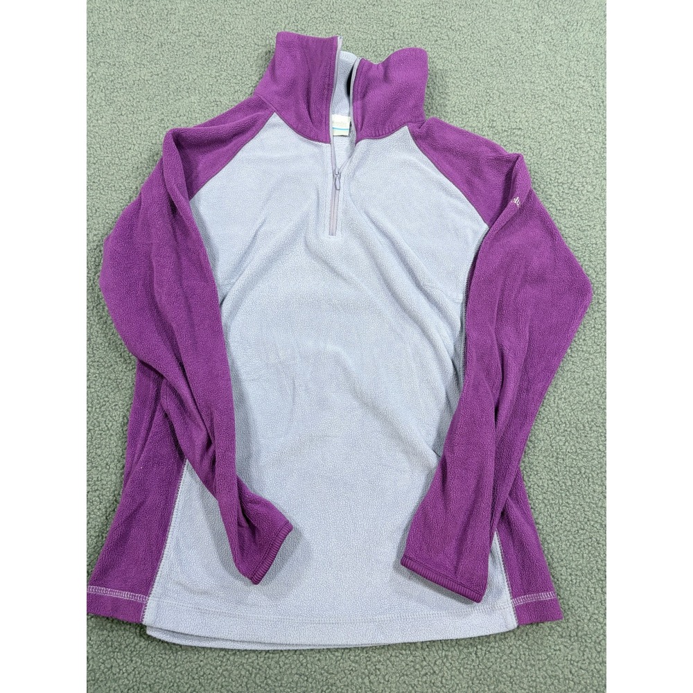 Columbia Fleece Pullover Womens Small Purple Glacial IV 1/4 Zip Colorblock Soft